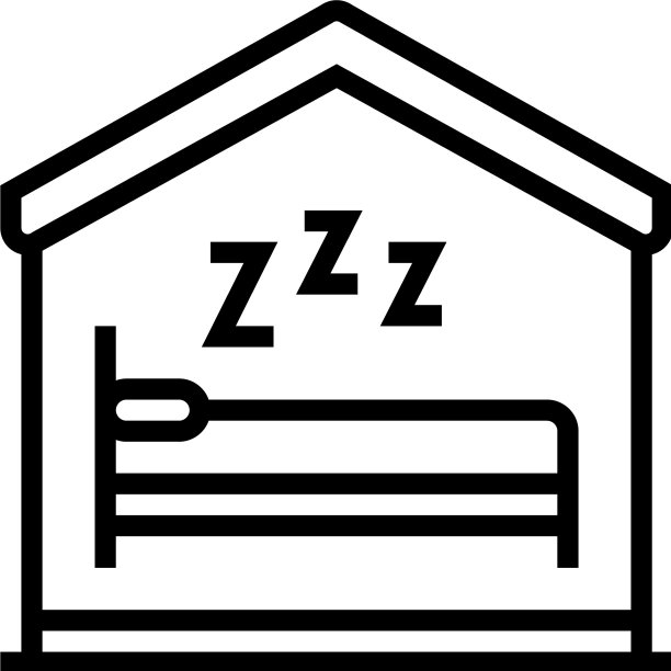 睡在床线图标图片下载