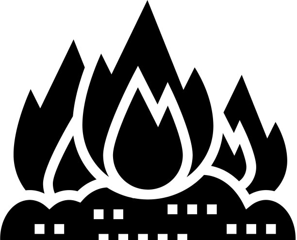 燃烧的垃圾字形图标图片下载