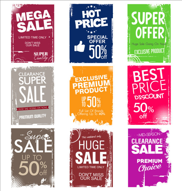 收集多彩的垃圾销售背景图片下载