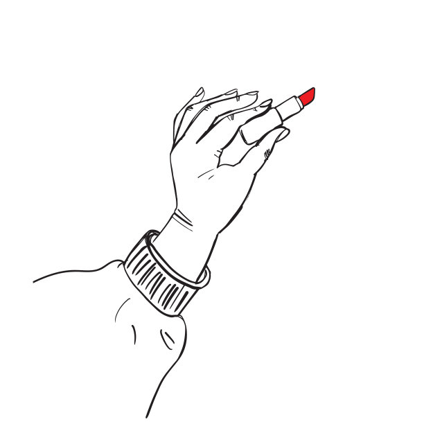 化妆背景素描风格女性手图片下载