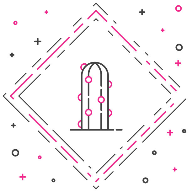 线仙人掌图标孤立在白色背景图片下载