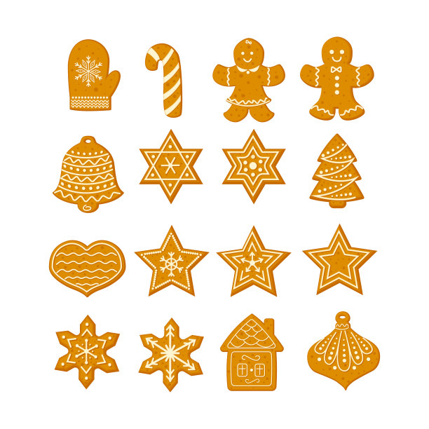 姜饼圣诞饼干与星星图片下载