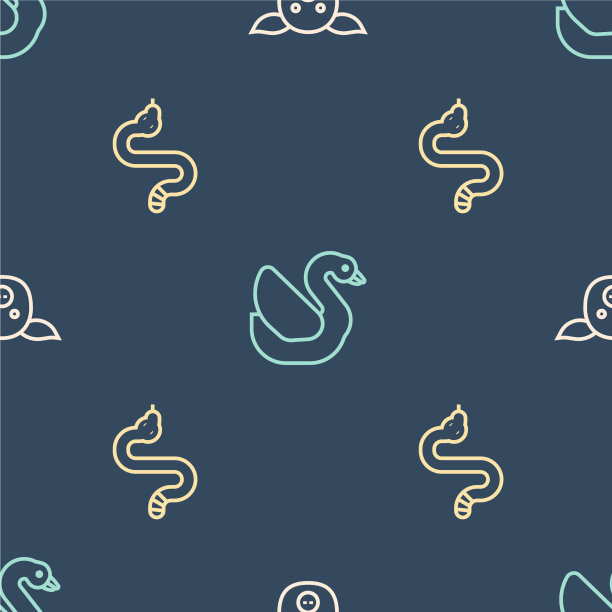 将线猪蛇天鹅鸟无缝设置图片下载