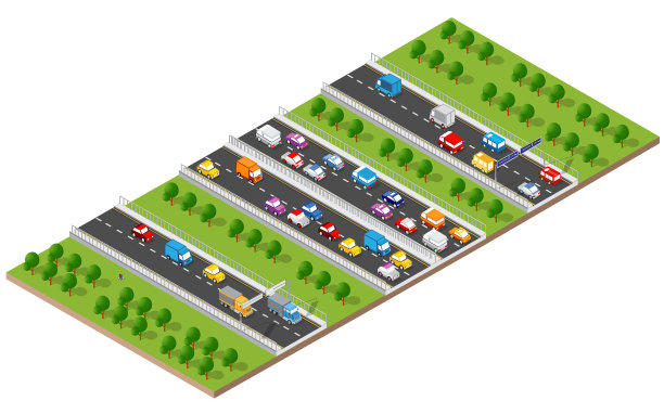 城市大道等距大道运输车图片下载