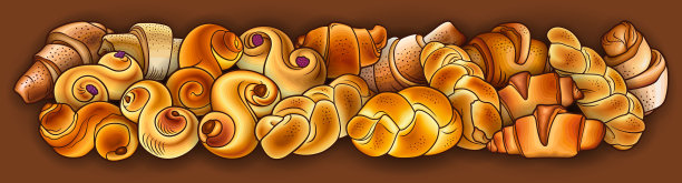 百吉饼卷编着手绘涂鸦图片下载