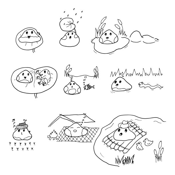 冒险雨滴和可爱的涂鸦图片下载