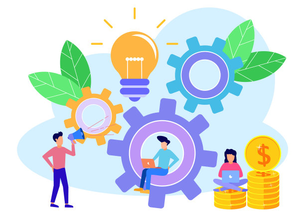 图形卡通人物团队合作图片下载