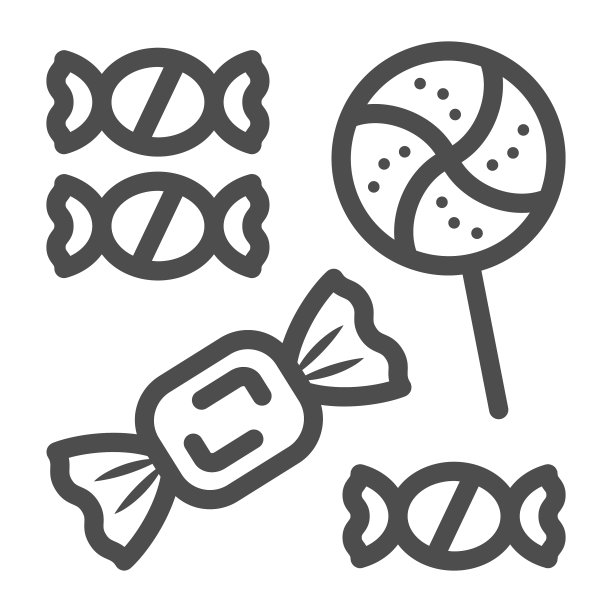 糖果线图标万圣节概念糖果集图片下载