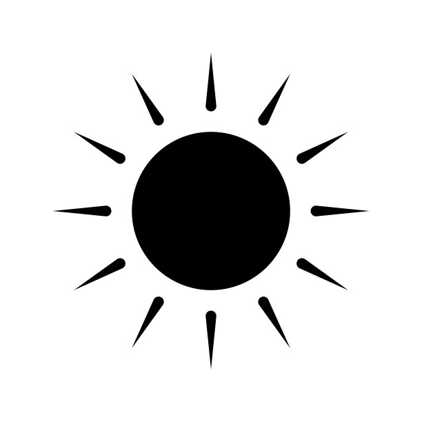 太阳图标孤立在白色背景图片下载