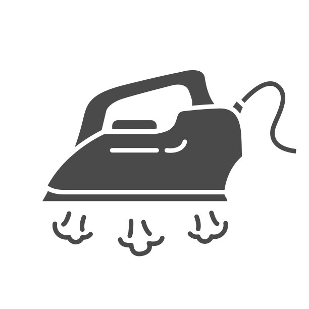 黑色剪影电熨斗线性图标图片下载