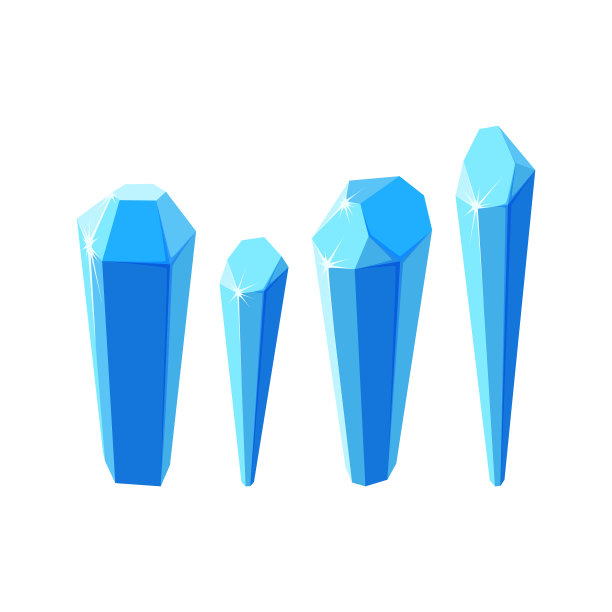 冰晶孤立在白色背景设置图片下载