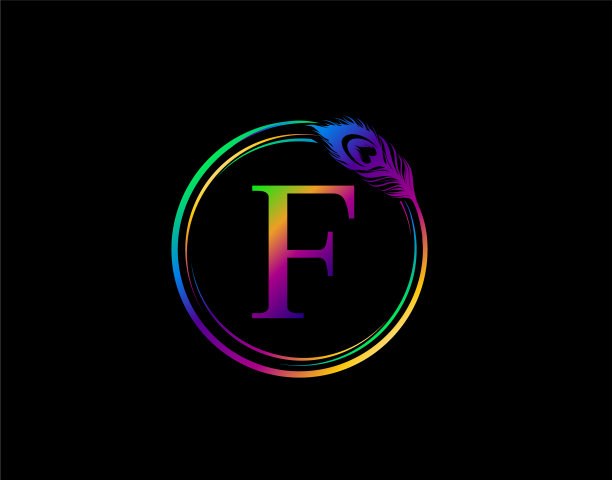 F字饰以全息图彩色孔雀图片下载