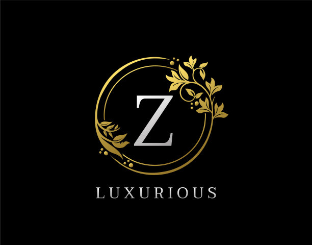 豪华圈z字母花设计优雅的黄金图片下载