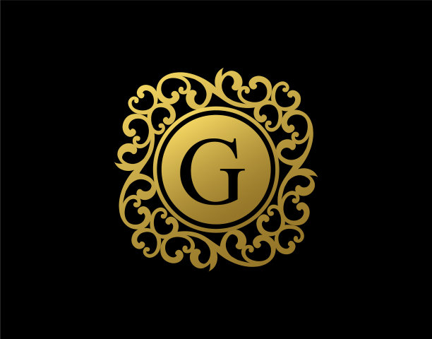 唯一的字母书法标志豪华g漩涡图片下载