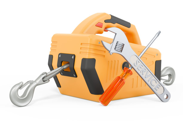 拖缆维修，3D渲染，白色背景隔离图片下载