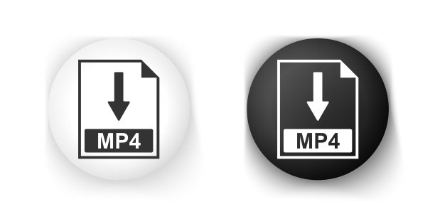 MP4文件文档黑白下载图标图片下载