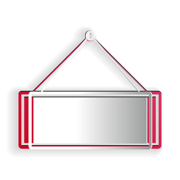 剪纸招牌挂图标孤立在白色图片下载