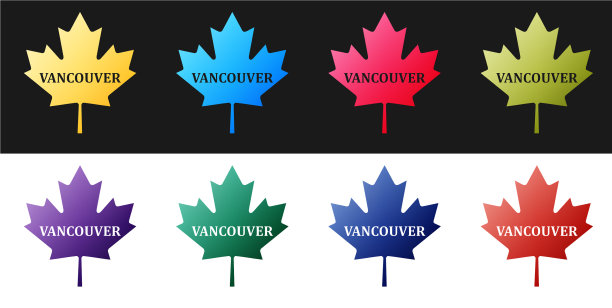 设置加拿大枫叶，城市名称为温哥华图片下载