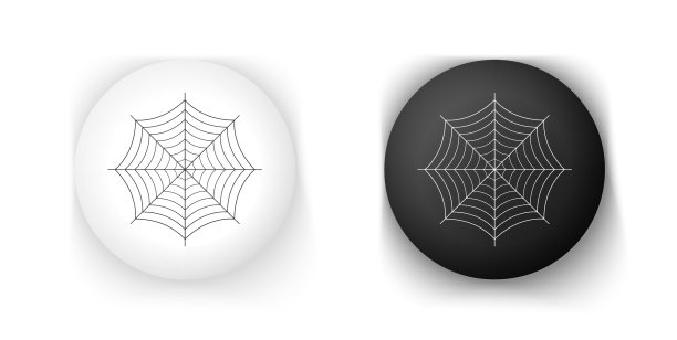 黑白蜘蛛网图标孤立在白色上图片下载