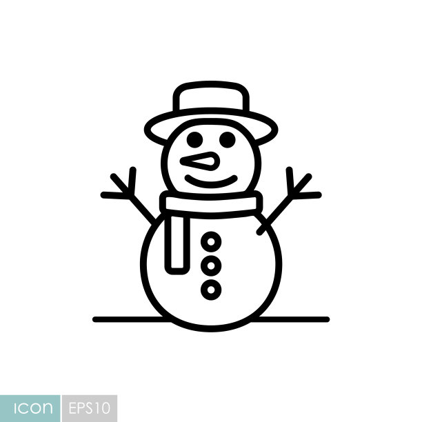 冬季圣诞节雪人图标图片下载
