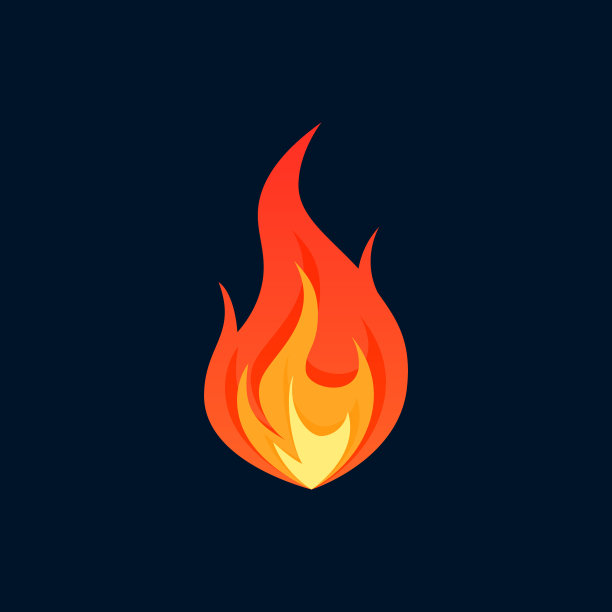 简单的火焰图标在平面风格图片下载