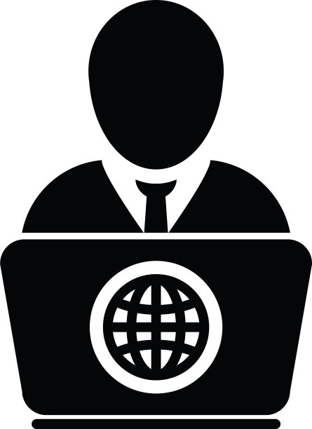 电子商务偶像人物与笔记本电脑男性图片下载