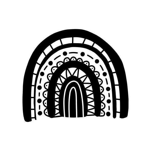 黑白彩虹北欧风格图片下载