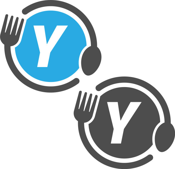叉子和勺子图标圈字母y标志设计图片下载