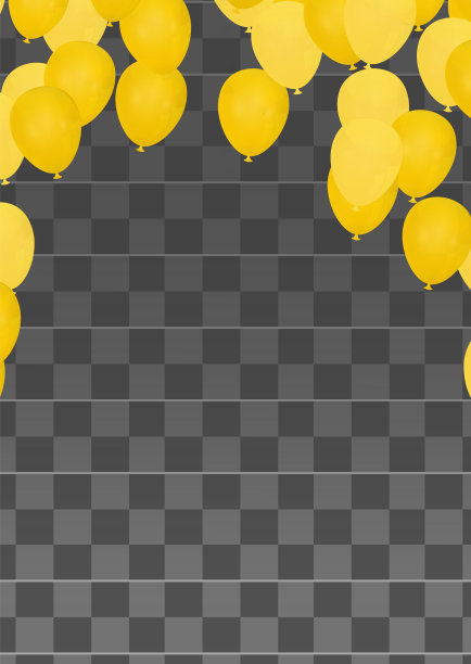 矢量派对气球金色插图。五彩纸屑和缎带旗帜缎带，庆祝背景模板图片下载