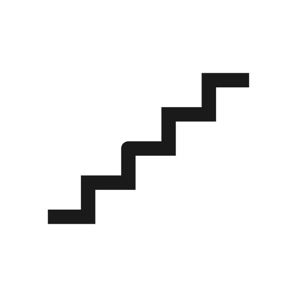 楼梯图标在时尚的平面风格图片下载