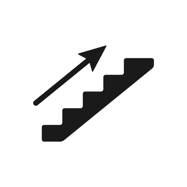 楼梯图标在时尚的平面风格图片下载