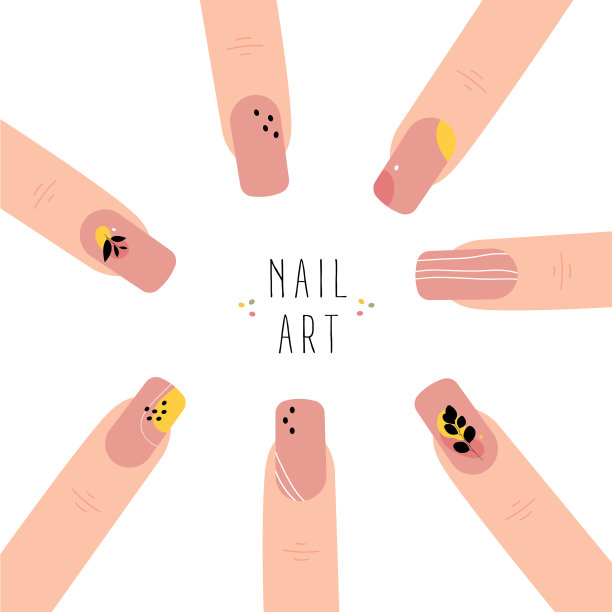 抽象美甲艺术，时尚美甲图片下载