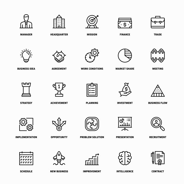 业务的轮廓图标集图片下载