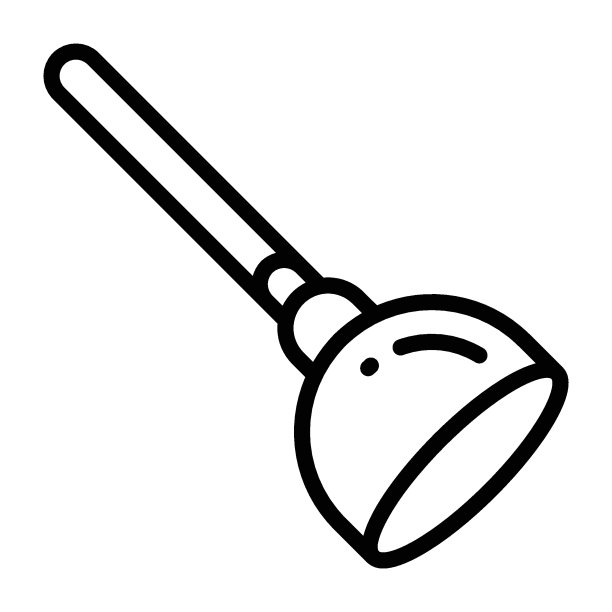 浴室清洁概念，厕所柱塞矢量图标设计图片下载