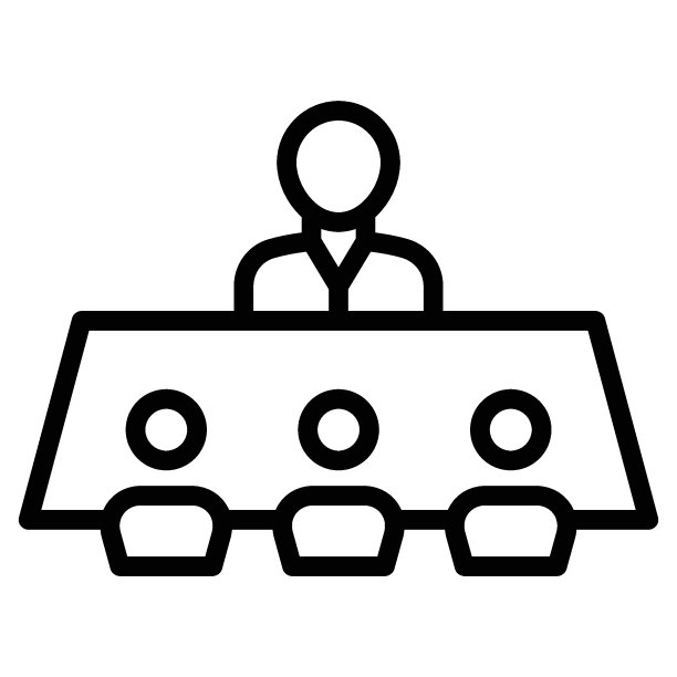 为了说服概念，在白色背景上的人力资源管理符号，经理正在给员工指示矢量字形图标设计图片下载