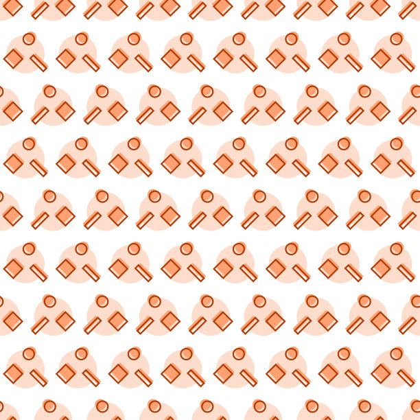 抽象无缝图案橙色涂鸦几何图形背景矢量图片下载