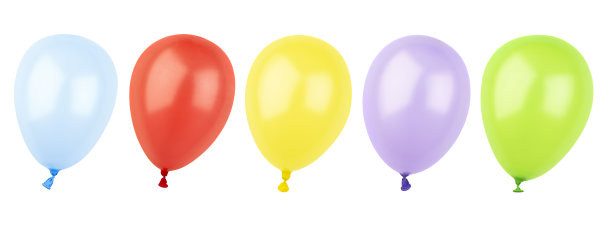 五个彩色气球图片下载