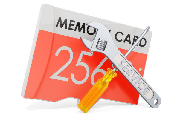 存储卡的服务和维修，3D渲染隔离在白色背景图片下载