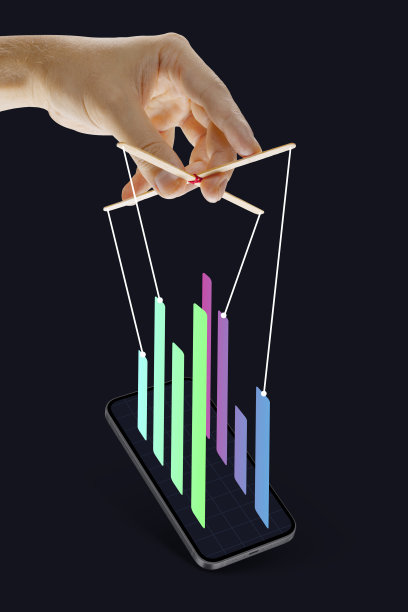 商人保持经济增长，像操纵木偶一样操纵图表图片下载