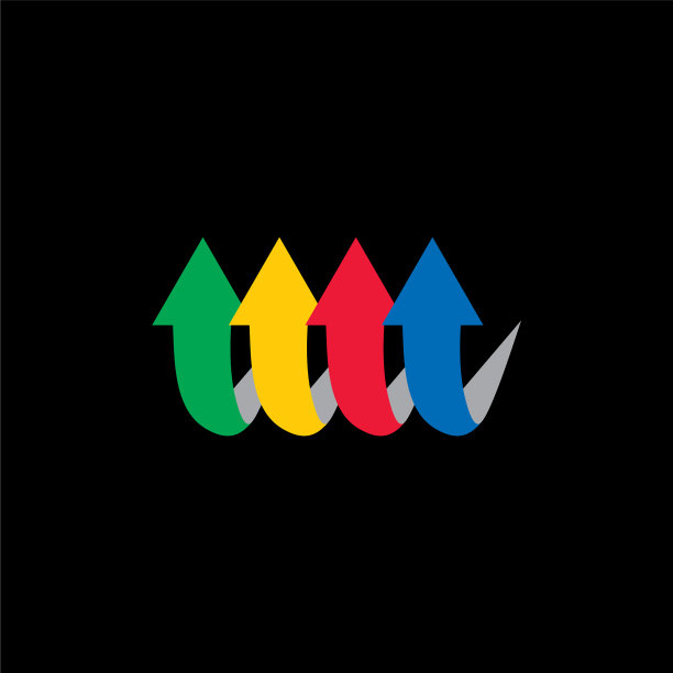 简约3D彩色箭头向上装饰Logo图片下载