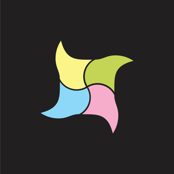 抽象曲线方形运动标志图片下载