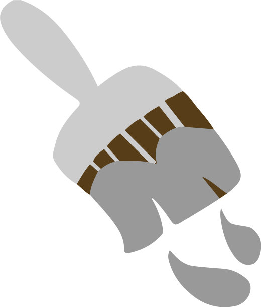 刷子图标孤立的白色背景图片下载