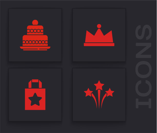 放烟花蛋糕皇冠和纸袋图片下载