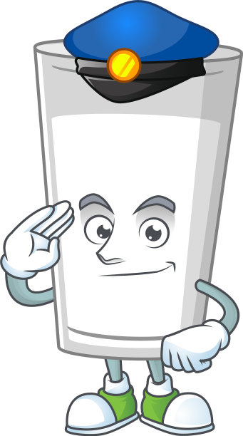 专为警官玻璃牛奶设计吉祥物图片下载