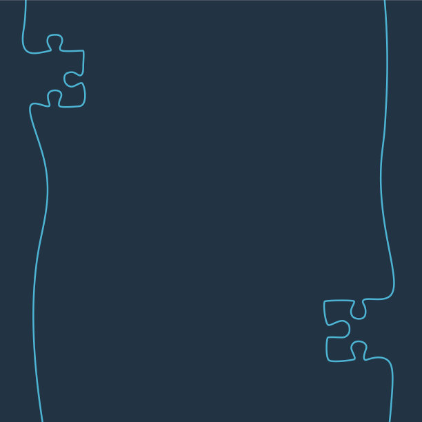 连续线画两块拼图图片下载