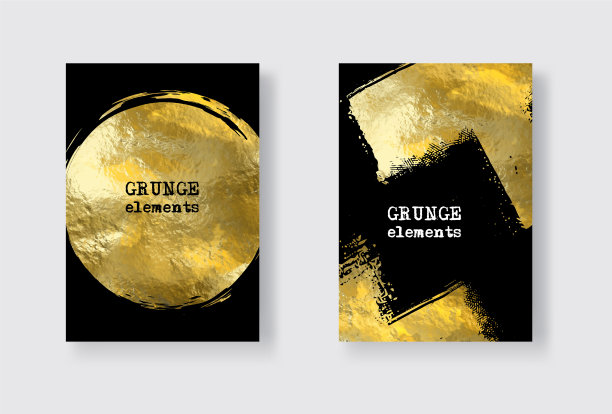 黑色和金色设计模板集图片下载