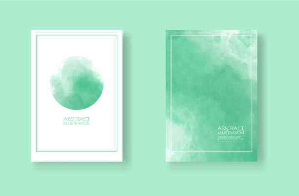 卡片与水彩元素设置手绘图片下载