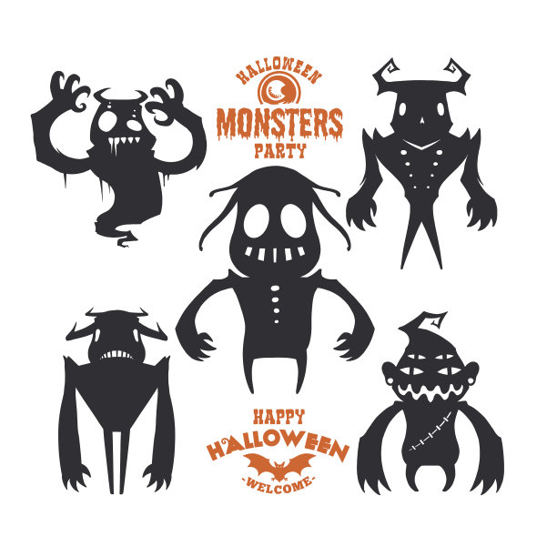 为万圣节设置神秘的生物图片下载