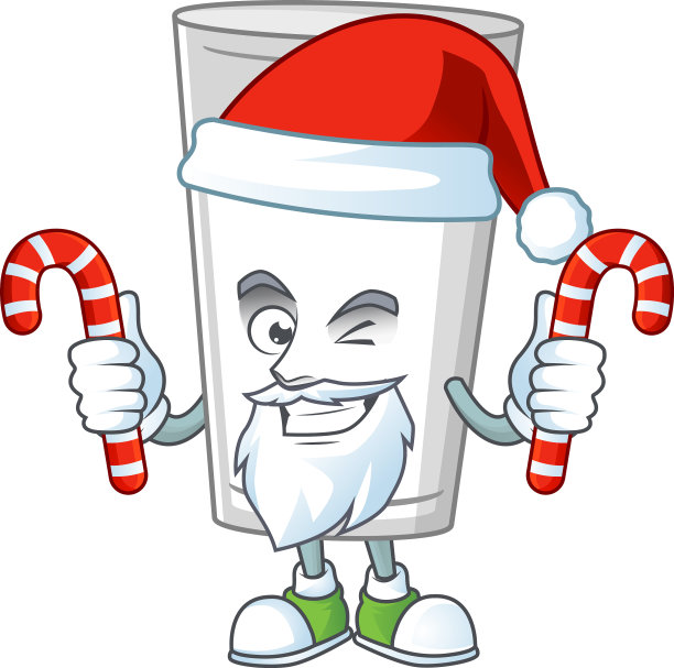 玻璃牛奶谦逊的圣诞老人卡通拥有糖果图片下载