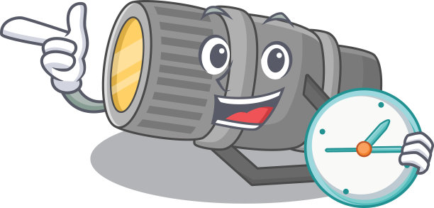 开朗的水下手电筒卡通人物图片下载